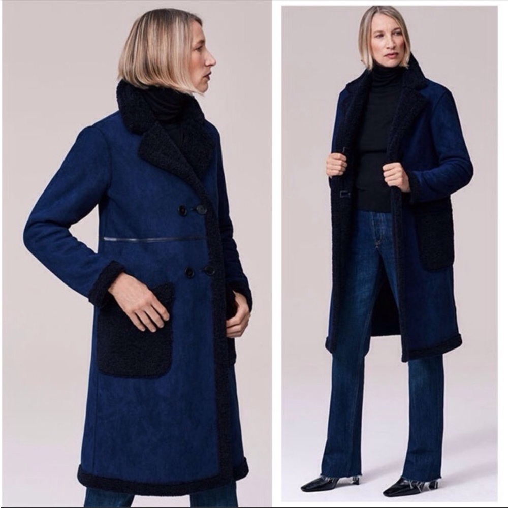 Zara women double sided faux  shearling coat